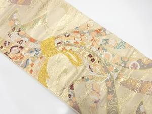 束ね熨斗に古典柄・宝尽くし模様織り出し　袋帯